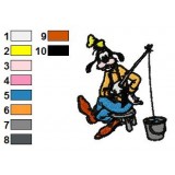 Goofy Fishing Time Embroidery Design